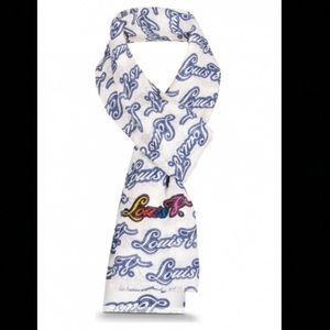 Louis Vuitton cashmere and silk scarf blanc